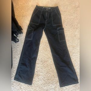 black pants with white lining